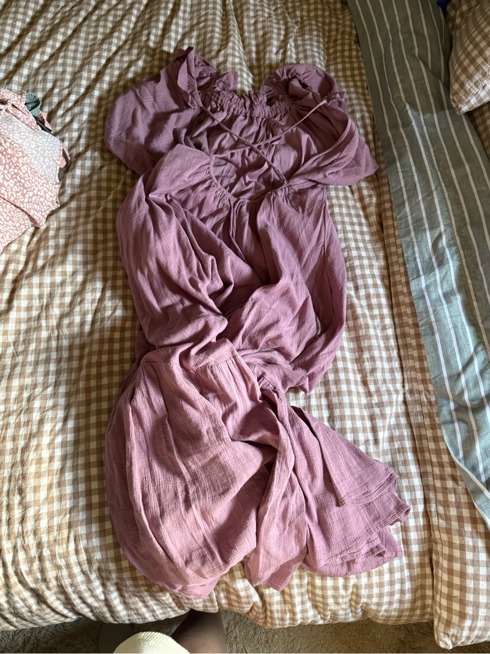 Free People Mauve/Pink Boho Maxi Dress
